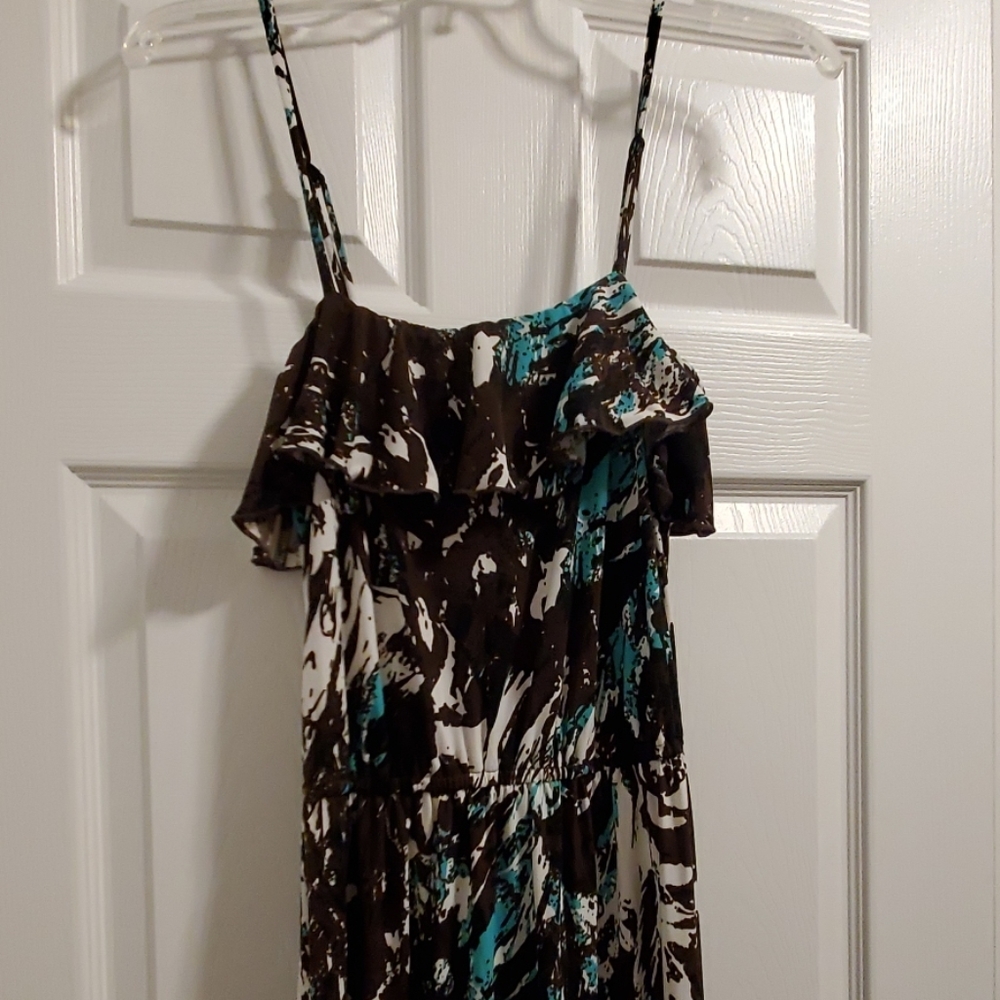 Boho Chic Maxi Dress w/ Ruffle Trim Bohemian Dream